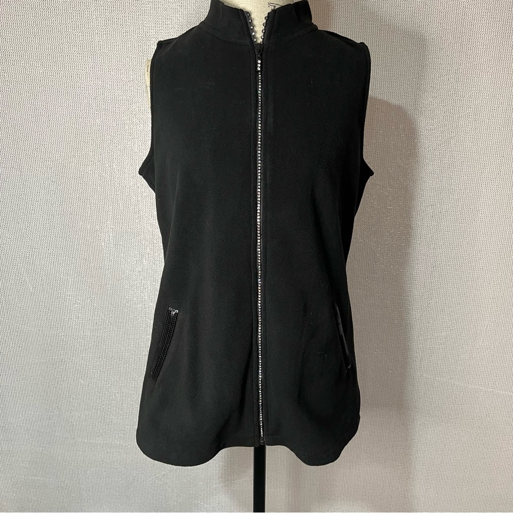 Quacker Factory Fleece Embellished Vest